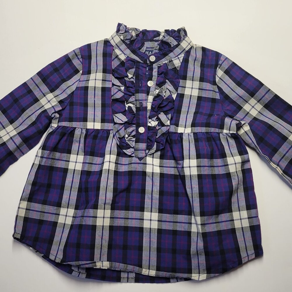 Infant blouse, Chaps, size 18 months, blue, purple and white ,excellent condit